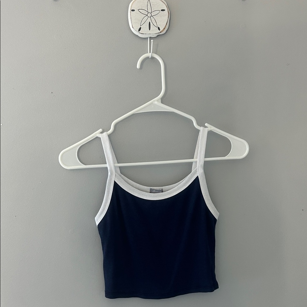 Tilly's Navy Blue Tank Top with White Trim